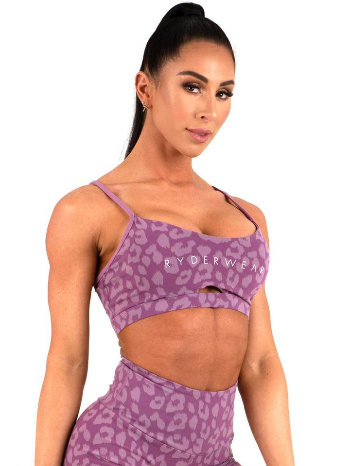 Ryderwear Animal Sports Bra - Leopard Purple