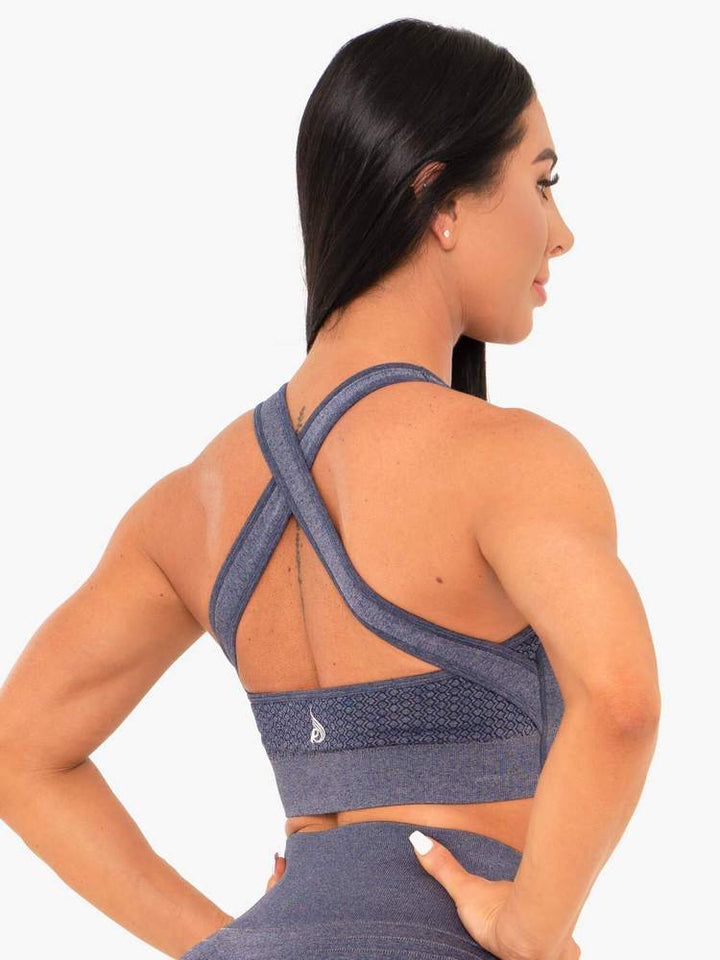 Ryderwear Geo Seamless Sports Bra - Navy
