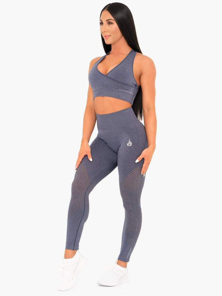 Ryderwear Geo Seamless Sports Bra - Navy