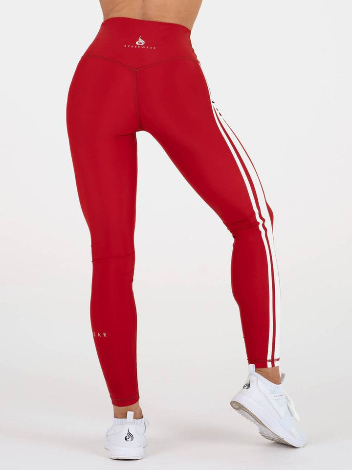 Ryderwear Stride High Waisted Leggings - Red