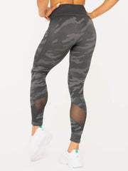 Ryderwear Camo Seamless High Waisted Leggings - Charcoal Camo