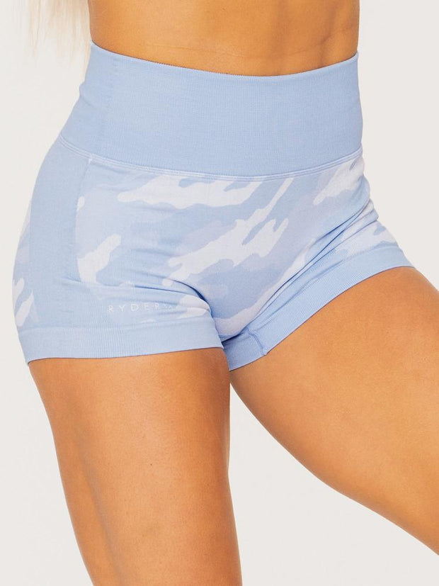 Ryderwear Camo Seamless Booty Shorts - Blue Camo