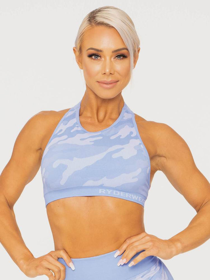 Ryderwear Camo Seamless Sports Bra - Blue Camo