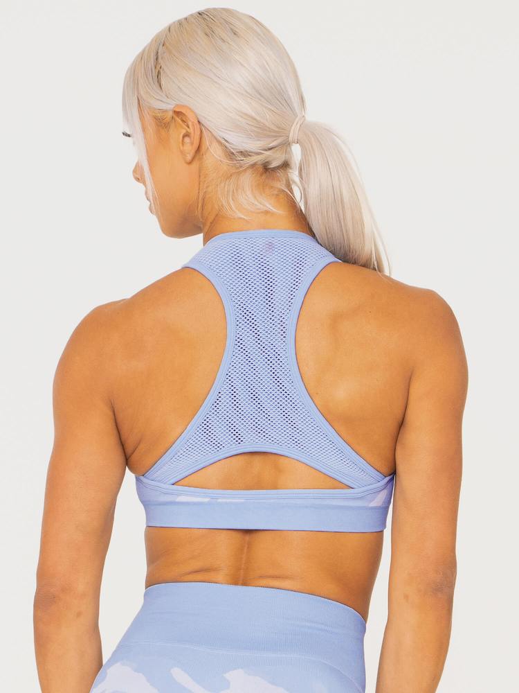 Ryderwear Camo Seamless Sports Bra - Blue Camo