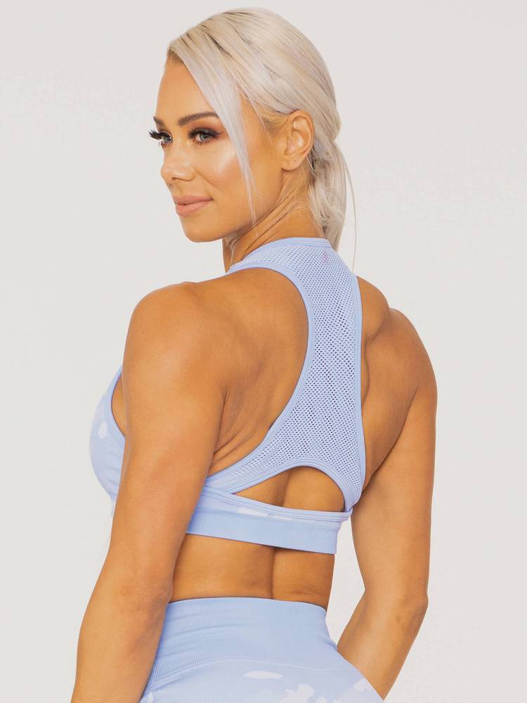 Ryderwear Camo Seamless Sports Bra - Blue Camo