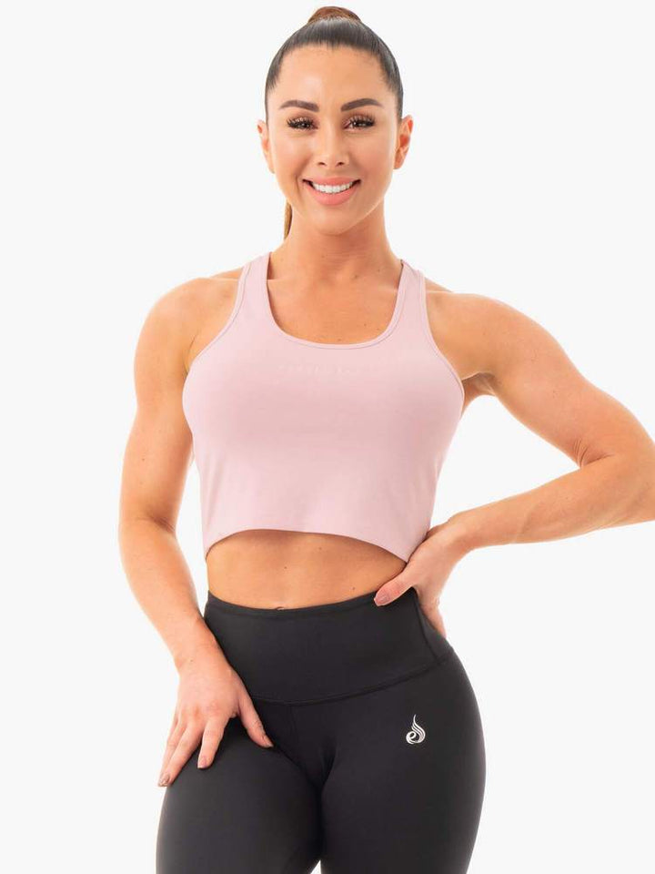 Ryderwear Cropped Racer Back Tank - Pink