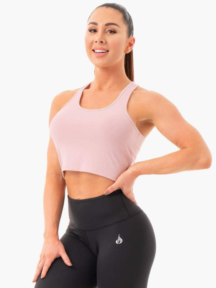 Ryderwear Cropped Racer Back Tank - Pink