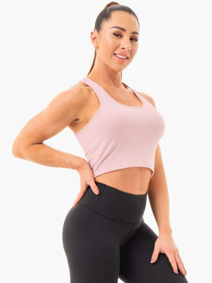 Ryderwear Cropped Racer Back Tank - Pink