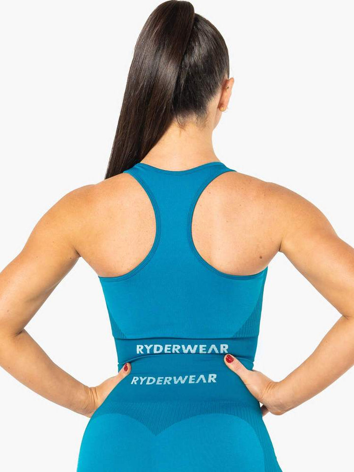 Ryderwear Electra Seamless Crop - Electric Blue