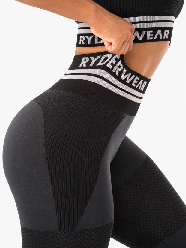 Ryderwear Geo Seamless High Waisted Leggings - Navy