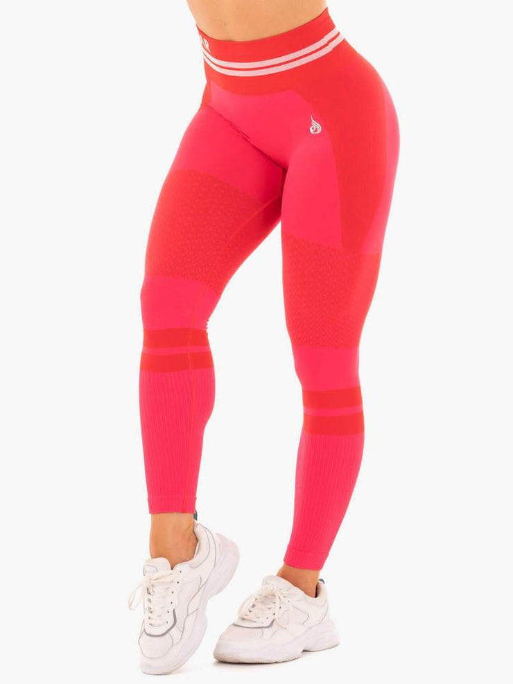 Ryderwear Freestyle Seamless High Waisted Leggings - Red