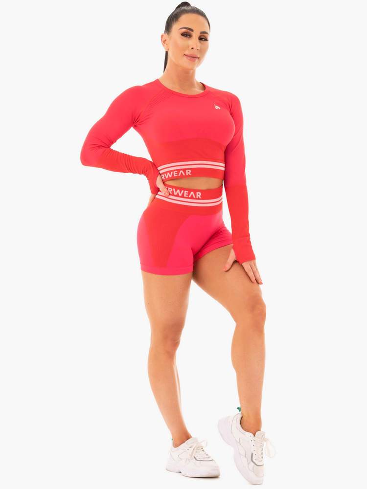 Ryderwear Freestyle Seamless High Waisted Shorts - Red