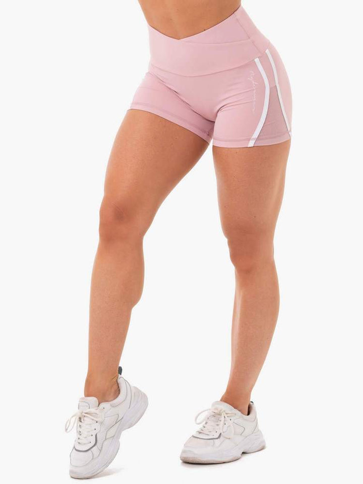 Ryderwear Collide High Waisted Booty Shorts - Dusty Pink