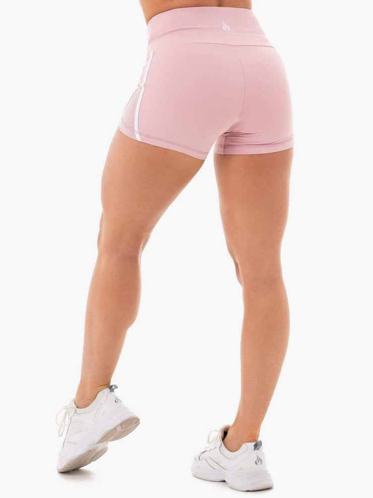 Ryderwear Collide High Waisted Booty Shorts - Dusty Pink