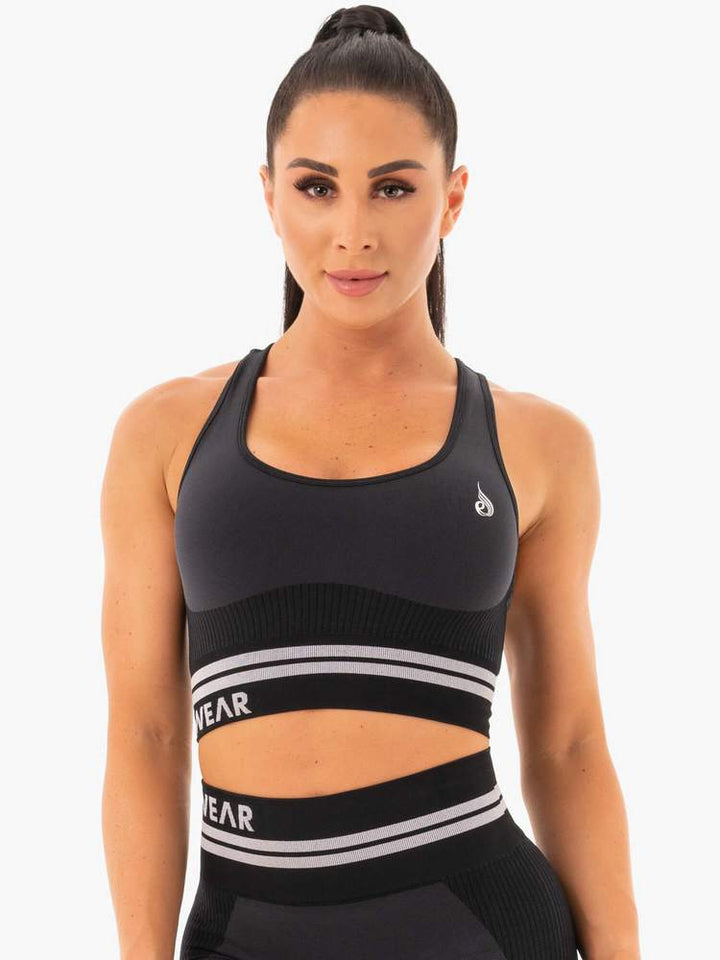 Ryderwear Freestyle Seamless Longline Sports Bra - Black