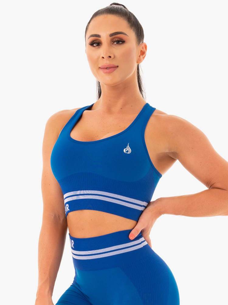 Ryderwear Freestyle Seamless Longline Sports Bra - Blue