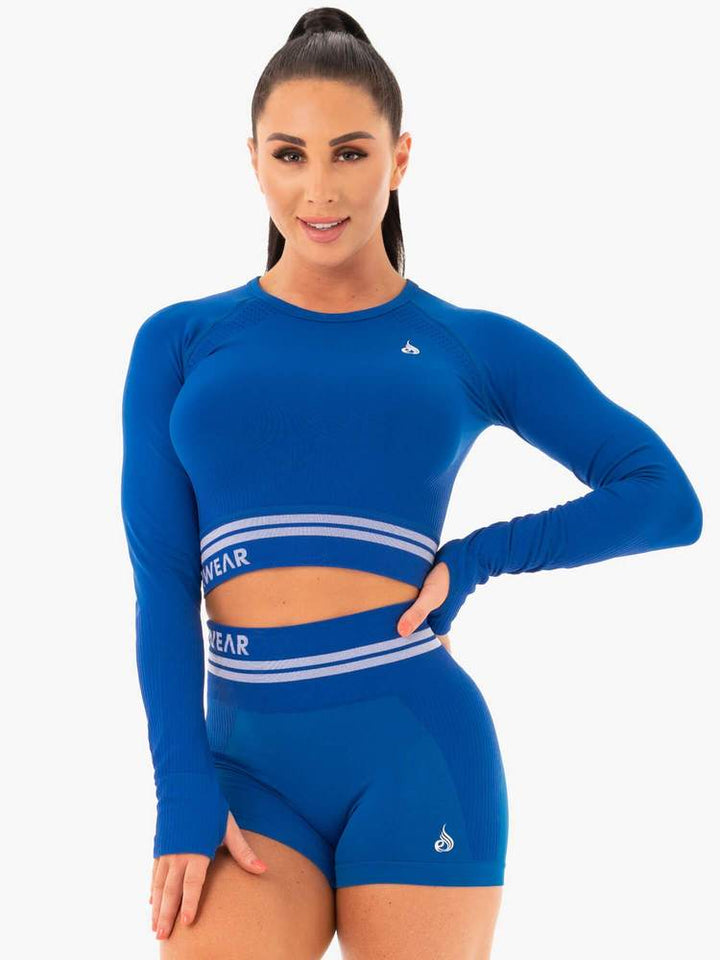 Ryderwear Freestyle Seamless Long Sleeve Crop - Blue