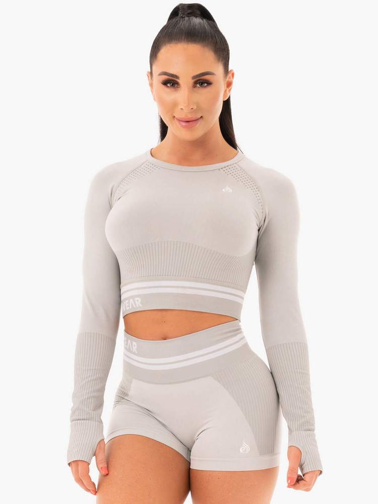 Ryderwear Freestyle Seamless Long Sleeve Crop - Grey