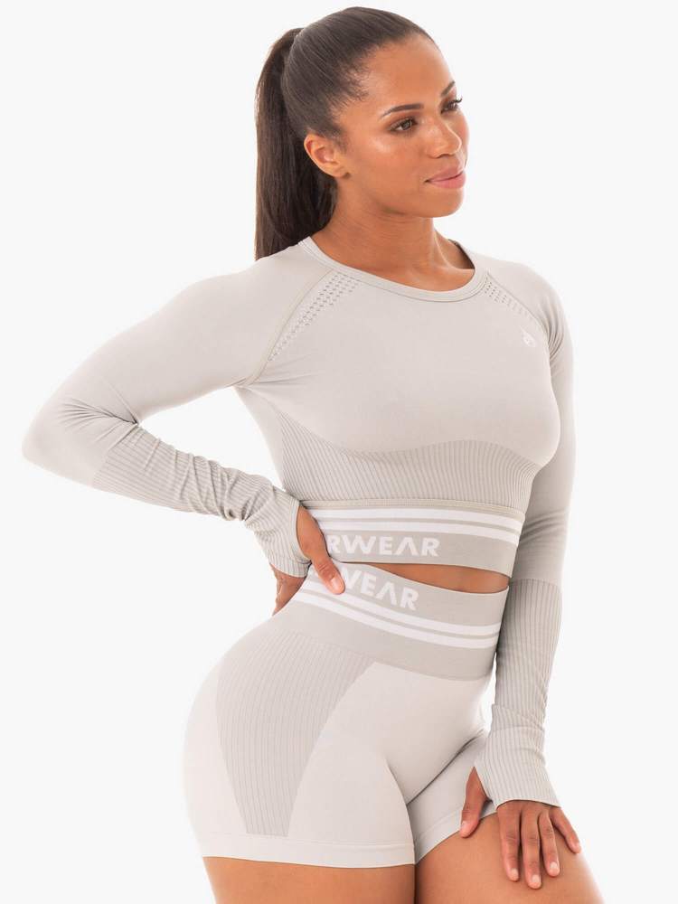 Ryderwear Freestyle Seamless Long Sleeve Crop - Grey