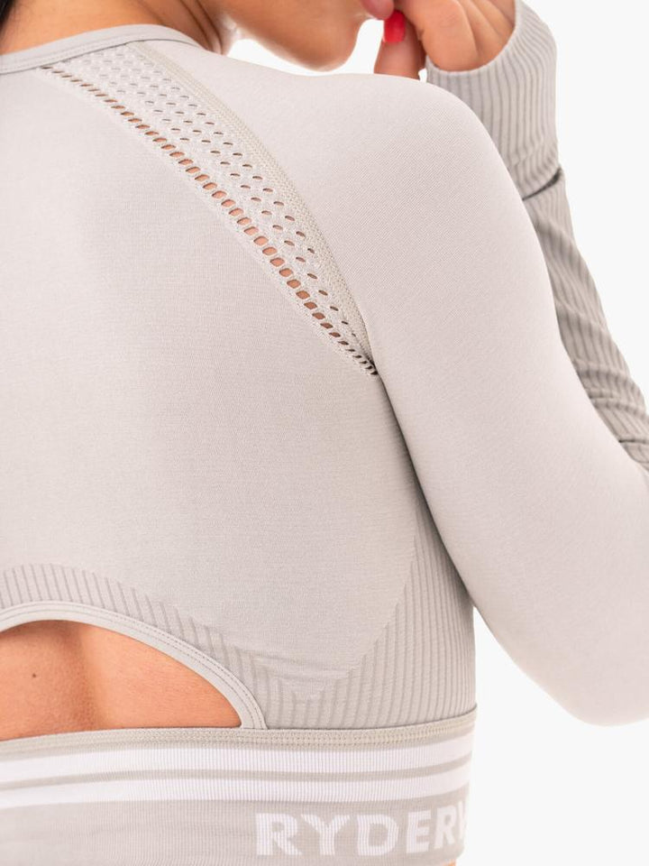 Ryderwear Freestyle Seamless Long Sleeve Crop - Grey