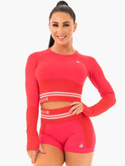 Ryderwear Freestyle Seamless Long Sleeve Crop - Red