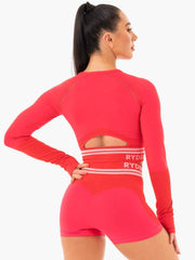 Ryderwear Freestyle Seamless Long Sleeve Crop - Red
