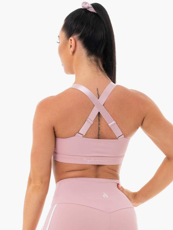 Ryderwear Collide Mesh Contour Sports Bra - Dusty Pink