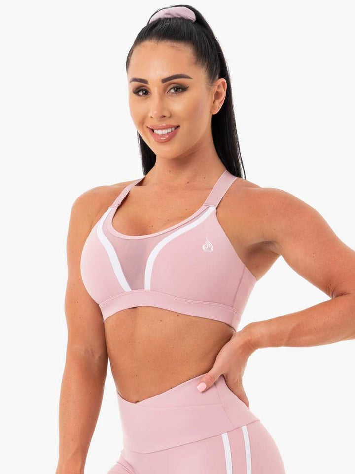 Ryderwear Collide Mesh Contour Sports Bra - Dusty Pink