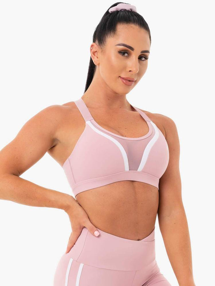 Ryderwear Collide Mesh Contour Sports Bra - Dusty Pink