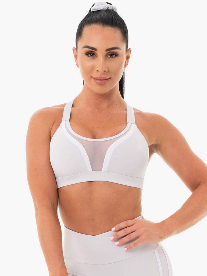 Ryderwear Collide Mesh Contour Sports Bra - Pebble Grey