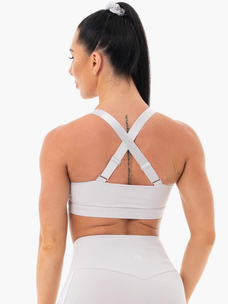 Ryderwear Collide Mesh Contour Sports Bra - Pebble Grey