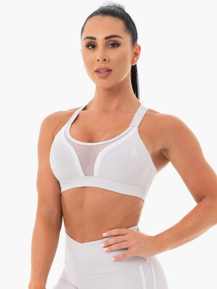 Ryderwear Collide Mesh Contour Sports Bra - Pebble Grey
