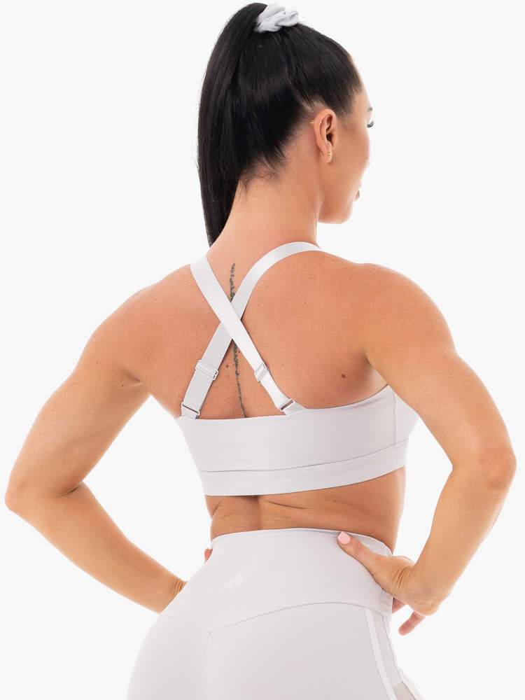 Ryderwear Collide Mesh Contour Sports Bra - Pebble Grey