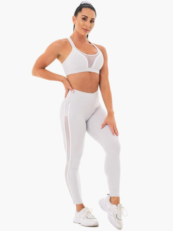 Ryderwear Collide Mesh Contour Sports Bra - Pebble Grey