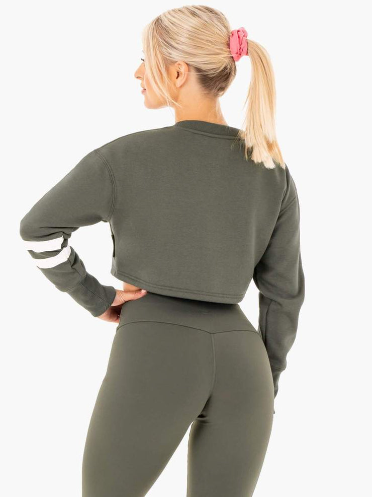 Ryderwear Motion Cropped Sweater - Khaki