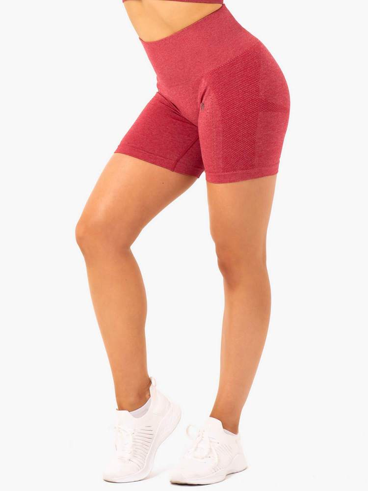 Ryderwear Seamless Staples Shorts - Cherry Red Marl