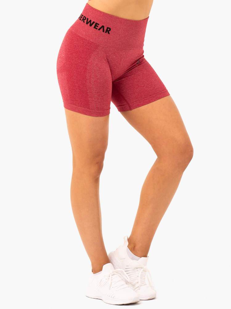 Ryderwear Seamless Staples Shorts - Cherry Red Marl