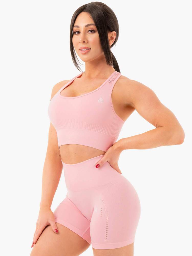 Ryderwear Seamless Staples Sports Bra - Baby Pink Marl