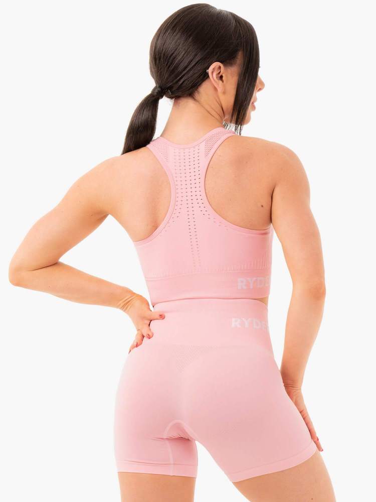 Ryderwear Seamless Staples Sports Bra - Baby Pink Marl