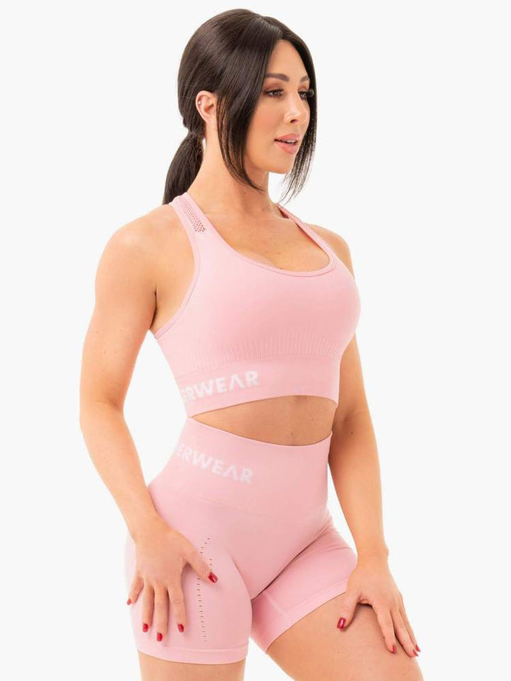 Ryderwear Seamless Staples Sports Bra - Baby Pink Marl