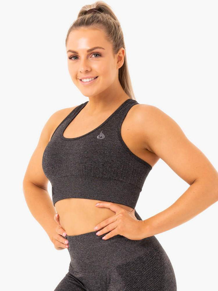 Ryderwear Seamless Staples Sports Bra - Charcoal Marl