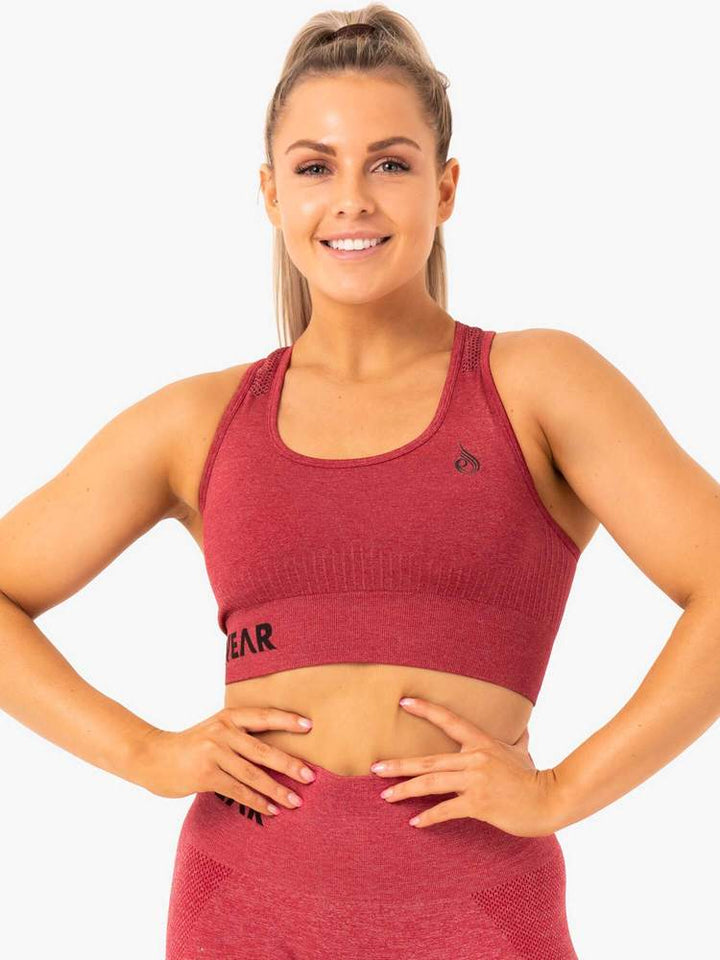 Ryderwear Seamless Staples Sports Bra - Cherry Red Marl