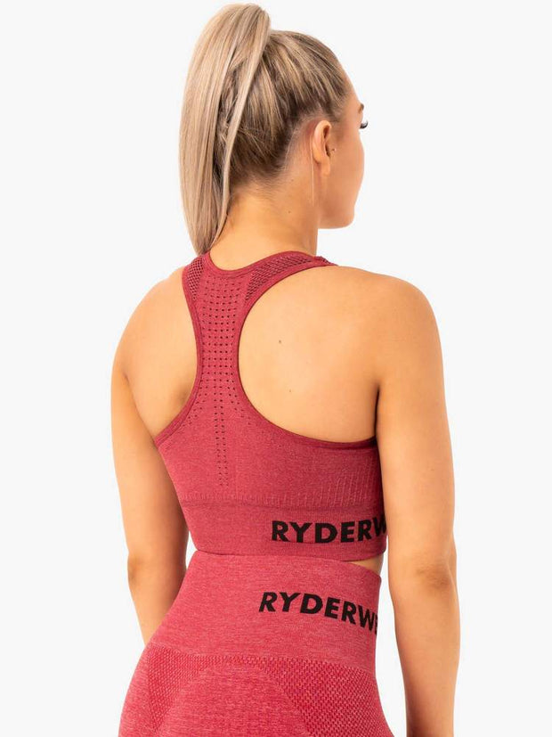 Ryderwear Seamless Staples Sports Bra - Cherry Red Marl