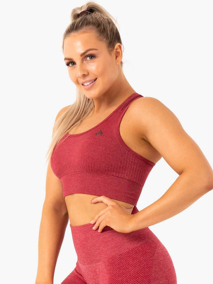 Ryderwear Seamless Staples Sports Bra - Cherry Red Marl