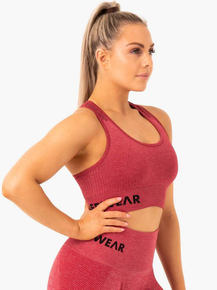 Ryderwear Seamless Staples Sports Bra - Cherry Red Marl