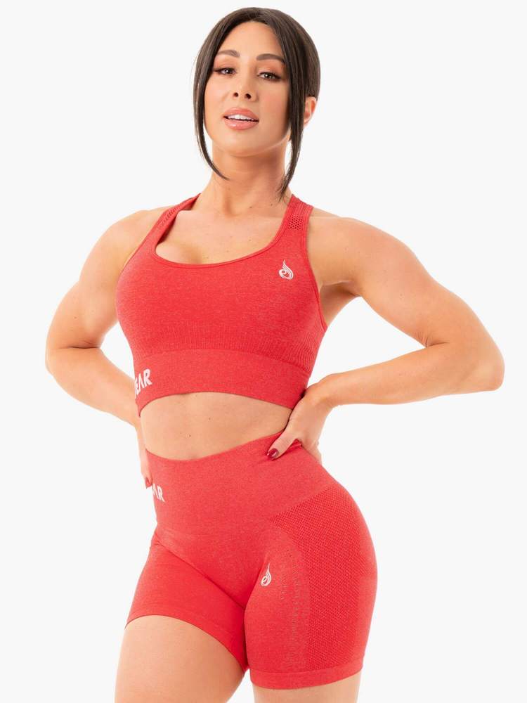 Ryderwear Seamless Staples Sports Bra - Red Marl