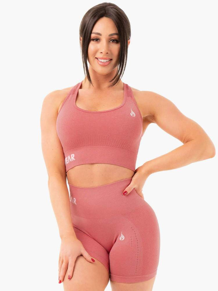 Ryderwear Seamless Staples Sports Bra - Rose Pink Marl