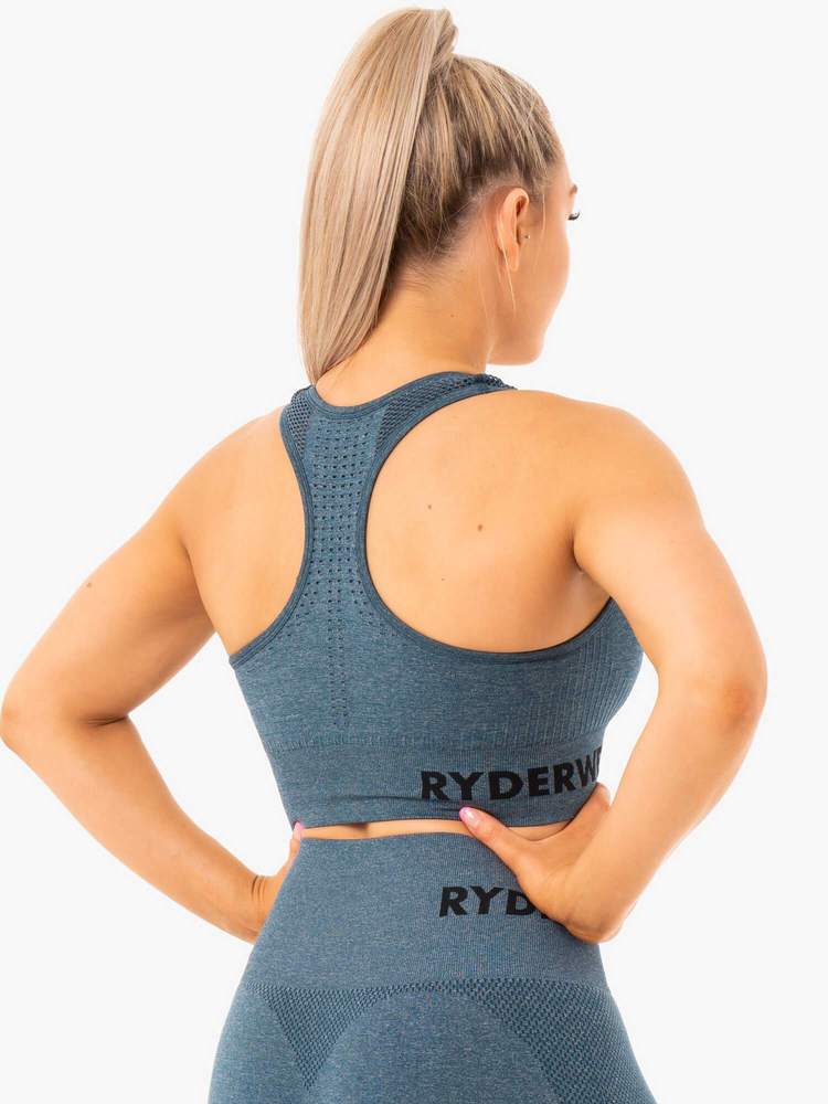 Ryderwear Seamless Staples Sports Bra - Teal Marl