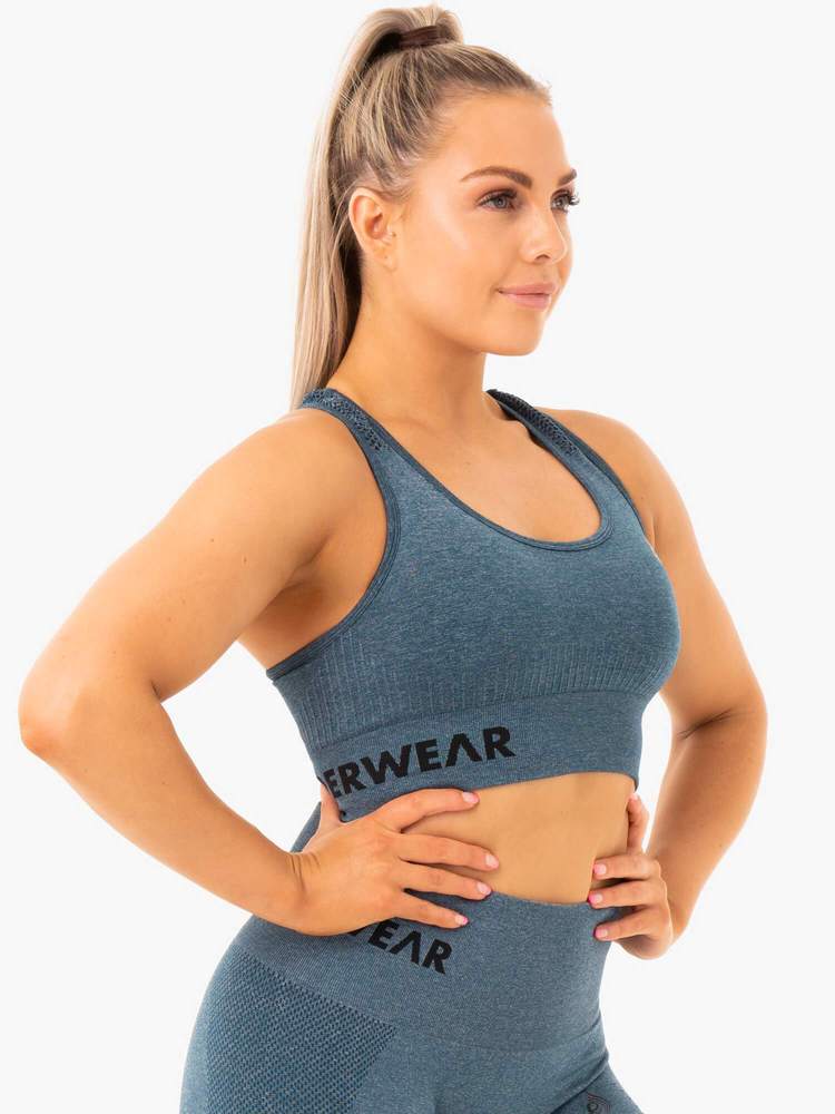 Ryderwear Seamless Staples Sports Bra - Teal Marl