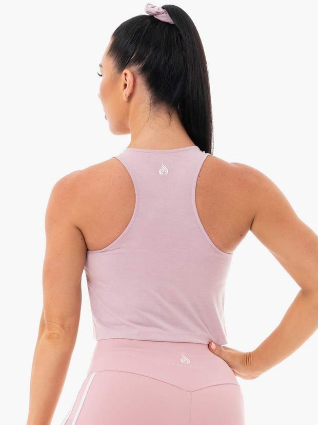 Ryderwear Collide Tied Up Cropped Tank - Dusty Pink